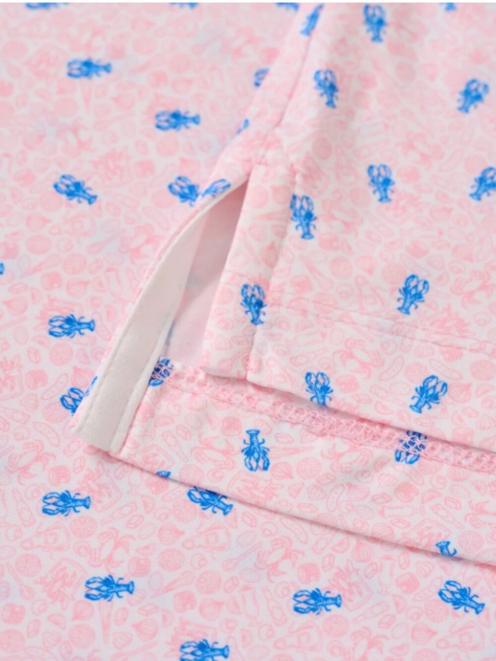 Johnnie-O Featherweight Polo Lobster Print Pink Azalea NWT - Picture 4 of 6